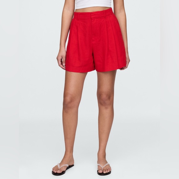 Gap 365 High Rise Linen-Blend Shorts - Picture 2 of 8